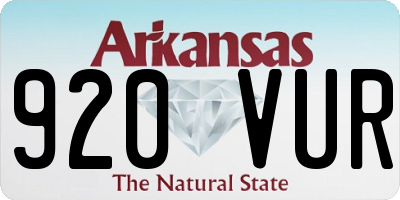 AR license plate 920VUR
