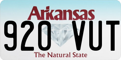 AR license plate 920VUT