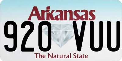 AR license plate 920VUU