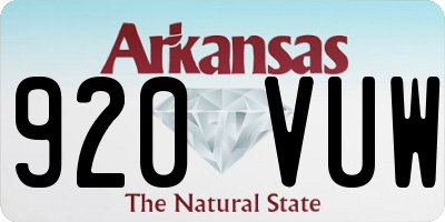AR license plate 920VUW