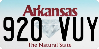 AR license plate 920VUY