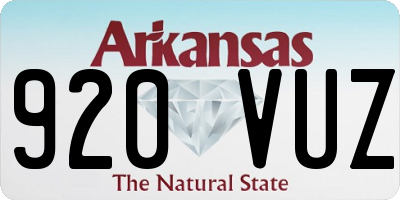 AR license plate 920VUZ