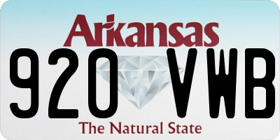 AR license plate 920VWB