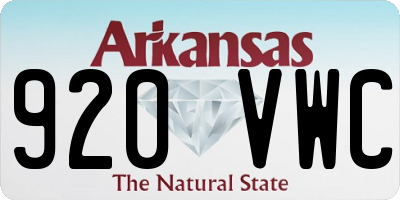 AR license plate 920VWC