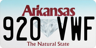 AR license plate 920VWF