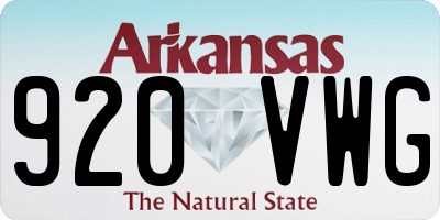 AR license plate 920VWG