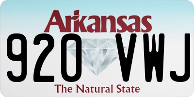 AR license plate 920VWJ