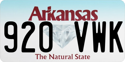 AR license plate 920VWK