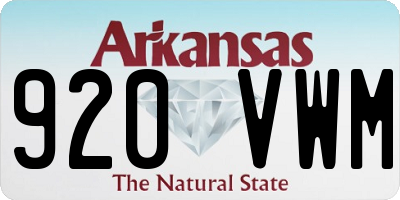 AR license plate 920VWM