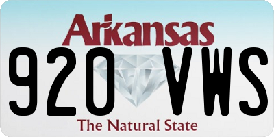 AR license plate 920VWS