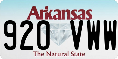 AR license plate 920VWW