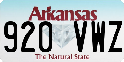 AR license plate 920VWZ