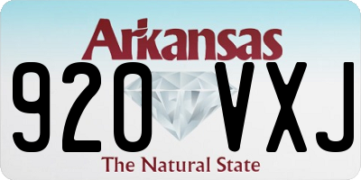 AR license plate 920VXJ