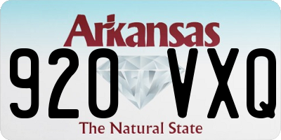 AR license plate 920VXQ