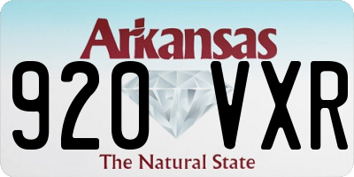 AR license plate 920VXR