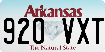 AR license plate 920VXT