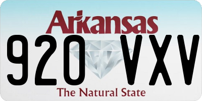 AR license plate 920VXV