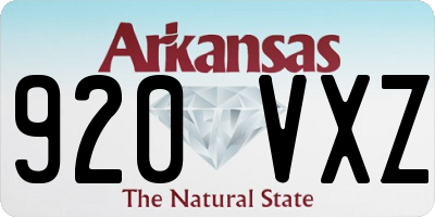 AR license plate 920VXZ