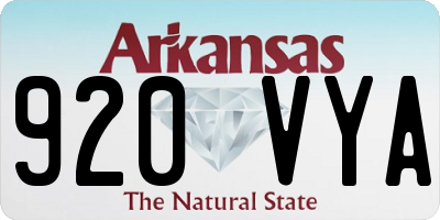 AR license plate 920VYA