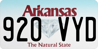 AR license plate 920VYD