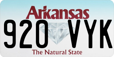 AR license plate 920VYK