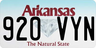 AR license plate 920VYN