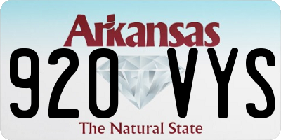 AR license plate 920VYS