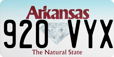 AR license plate 920VYX