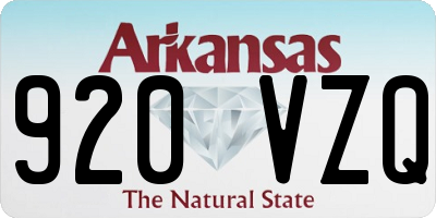AR license plate 920VZQ