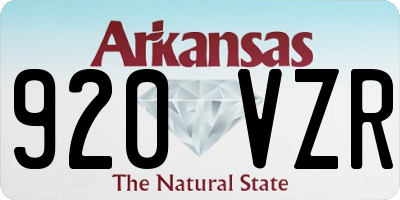 AR license plate 920VZR