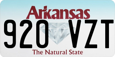 AR license plate 920VZT