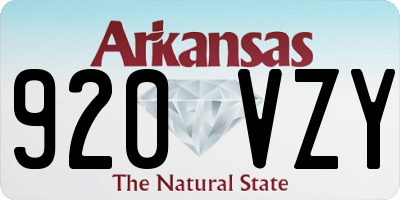 AR license plate 920VZY
