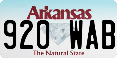 AR license plate 920WAB