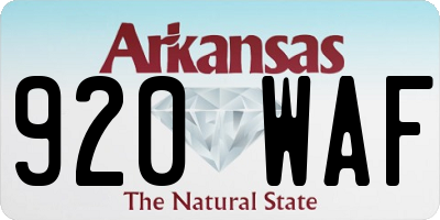 AR license plate 920WAF