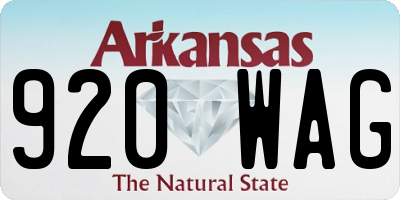 AR license plate 920WAG