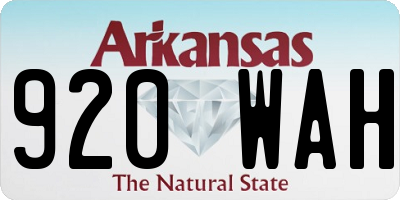 AR license plate 920WAH