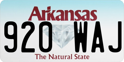 AR license plate 920WAJ