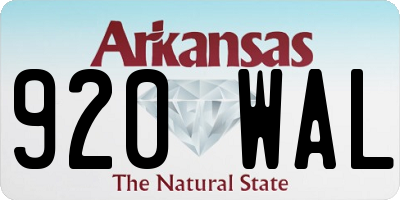 AR license plate 920WAL
