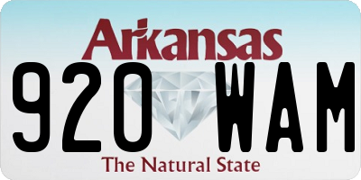 AR license plate 920WAM