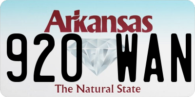 AR license plate 920WAN