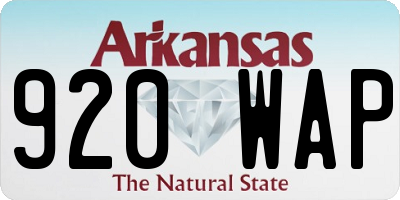 AR license plate 920WAP