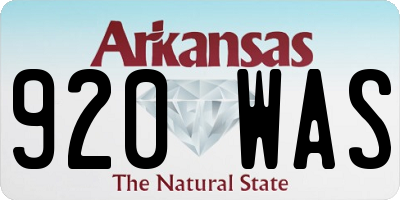 AR license plate 920WAS