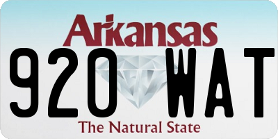 AR license plate 920WAT