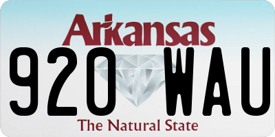AR license plate 920WAU