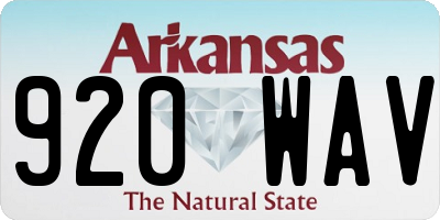 AR license plate 920WAV