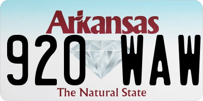AR license plate 920WAW