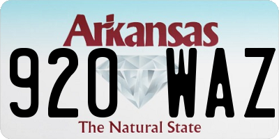 AR license plate 920WAZ