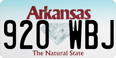 AR license plate 920WBJ