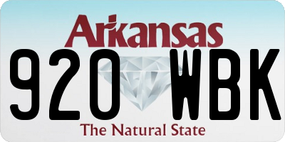 AR license plate 920WBK