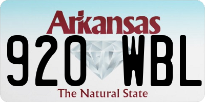 AR license plate 920WBL